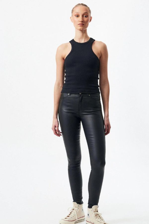 Dr Denim LEXY Skinny High Waist Stretch Jeans Black Metal - Sub Couture