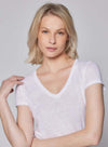 Majestic Filatures FTS159 Oversize V neck Linen T-Shirt  White