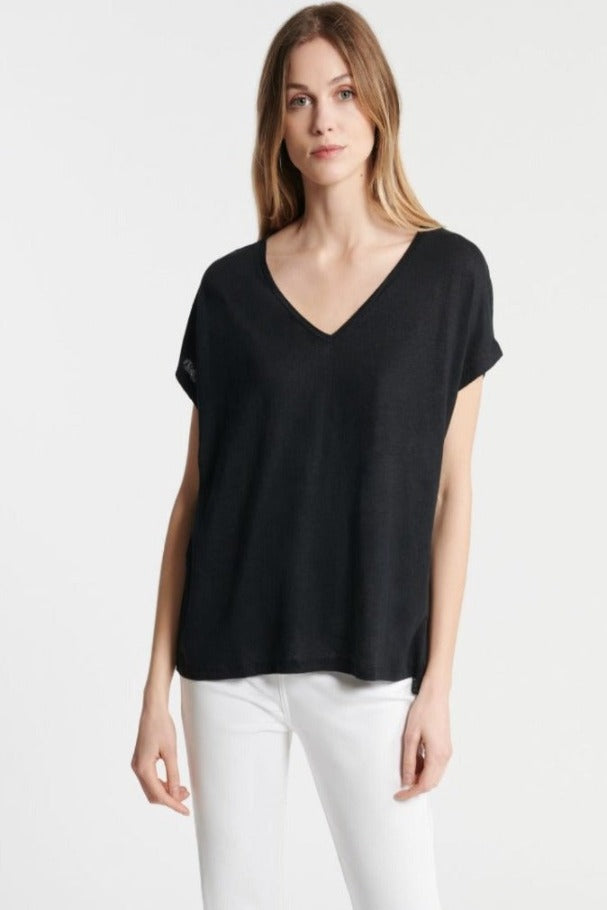 Majestic Filatures FTS159 Oversize Linen T-Shirt S24 Black