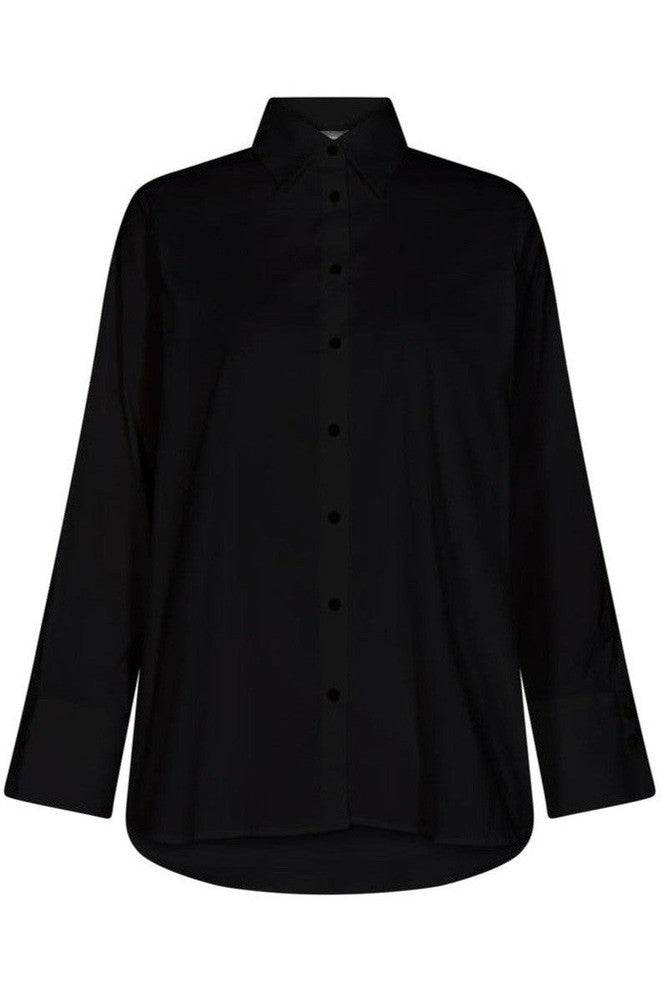 Mos Mosh Shirt WINOLA Wide Cut Stretch Black. - Sub Couture