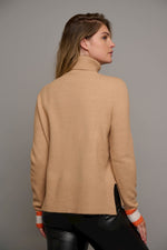 Rino & Pelle NANKE Turtleneck Sweater Camel with Orange Cuff - Sub Couture