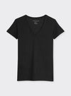 Majestic Filatures FTS164 V Neck Linen T-Shirt S24 Black - Sub Couture