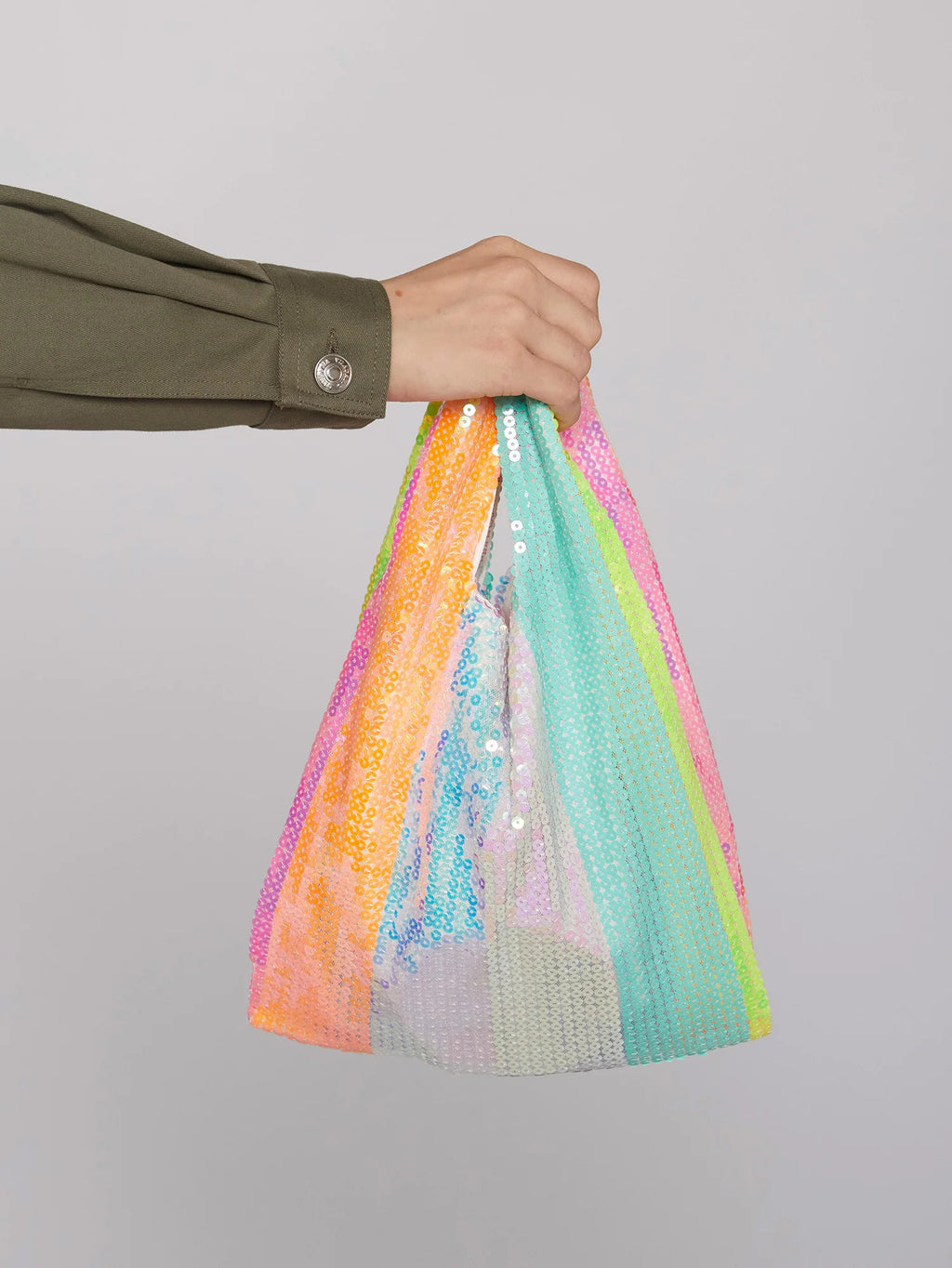 Vilagallo Bag SEQUINS TSH4S602 Rainbow Stripe. - Sub Couture