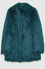 Patrizia Pepe 2O0024 Faux Fur Long Hair Jacket Cedar Velvet - Sub Couture