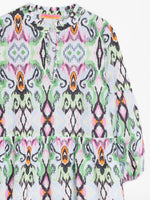 Vilagallo Dress Long TAMMY Ikat Watercolour Mint - Sub Couture
