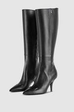 knee high stiletto boots black