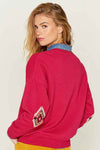 Five Jeans Sweatshirt SWH2324 Aztec raspberry - Sub Couture