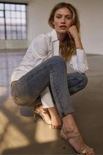 Mos Mosh Jeans  BRADFORD SMOK Studded Light Blue - Sub Couture