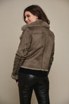 Rino & Pelle BACIA Faux Suede Jacket Taupe - Sub Couture