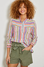 Five Jeans Shirt CAMILA Stripe Rainbow Multi color - Sub Couture