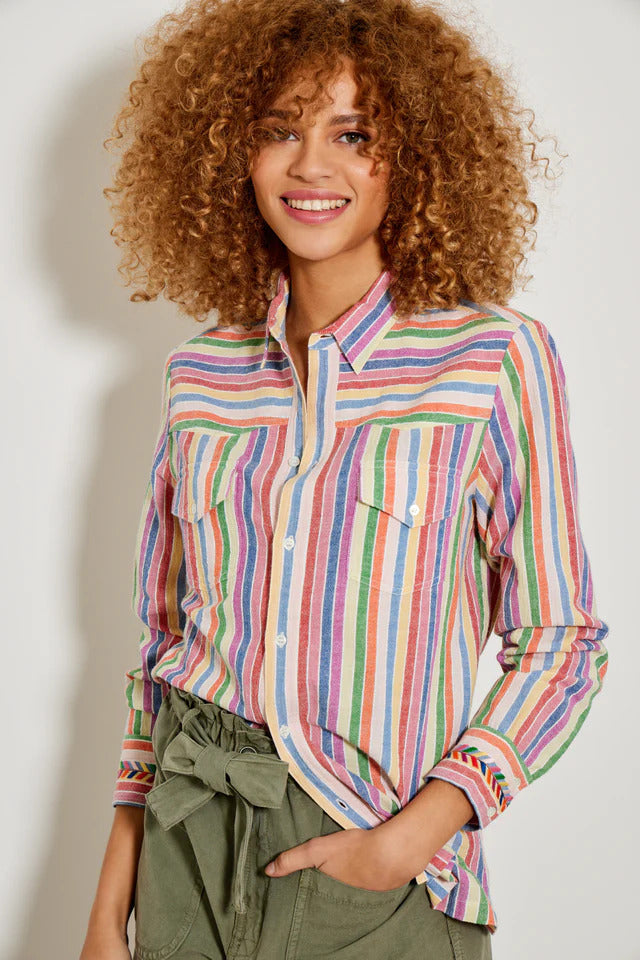 Five Jeans Shirt CAMILA Stripe Rainbow Multi color - Sub Couture