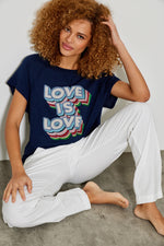 Five Jeans T-Shirt TSE2437 LOVE IS LOVE  Cotton Navy - Sub Couture