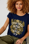 Five Jeans T-Shirt TSE2424 MAGIC Embroidery Cotton Navy - Sub Couture