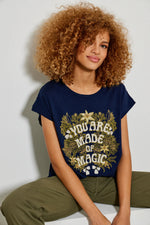 Five Jeans T-Shirt TSE2424 MAGIC Embroidery Cotton Navy - Sub Couture