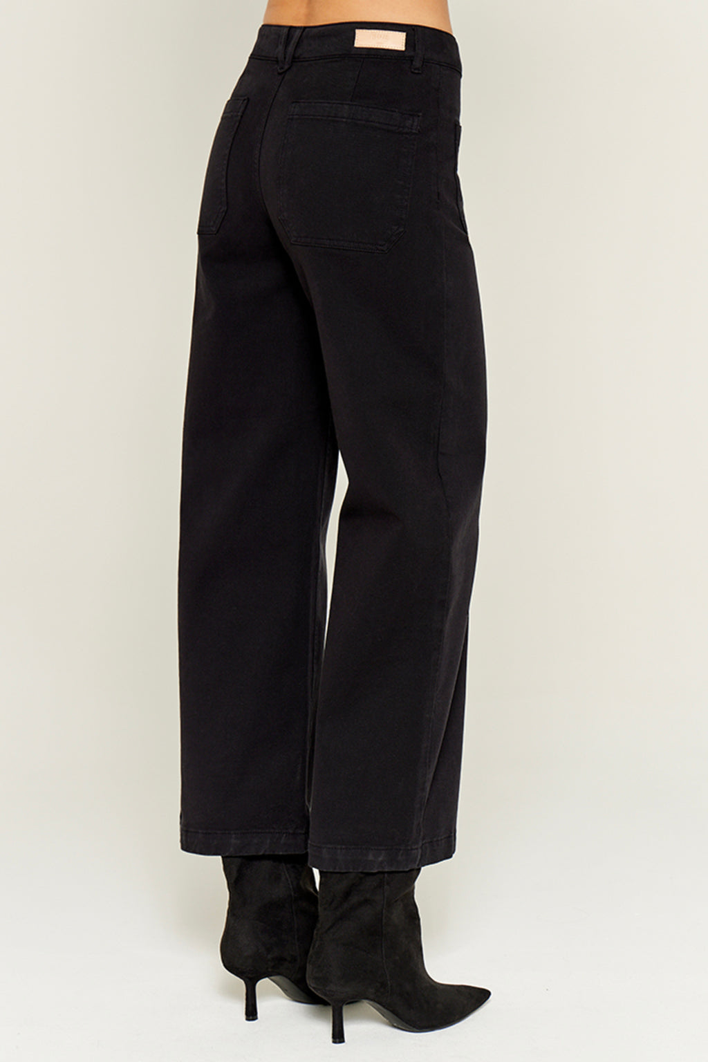 Five Jeans Trousers LUCIA Wide Leg Cotton Black. - Sub Couture