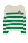 Five Jeans Green Strip Sweater POE2405