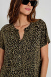 Five Jeans Long Dress TSE2450 Leopard Print Khaki - Sub Couture