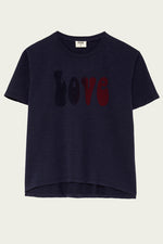 Five Jeans Tee TSH2302 Love Velour Stripe Navy - Sub Couture
