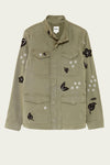 Five Jeans Jacket BRENDA Floral Embroidered Khaki - Sub Couture