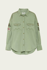 Five Jeans Shirts CORINNE Miltary with Studs Oil Green. - Sub Couture