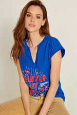 Five Jeans Tee TSH2323 Wanted & Wild Galactic Blue. - Sub Couture