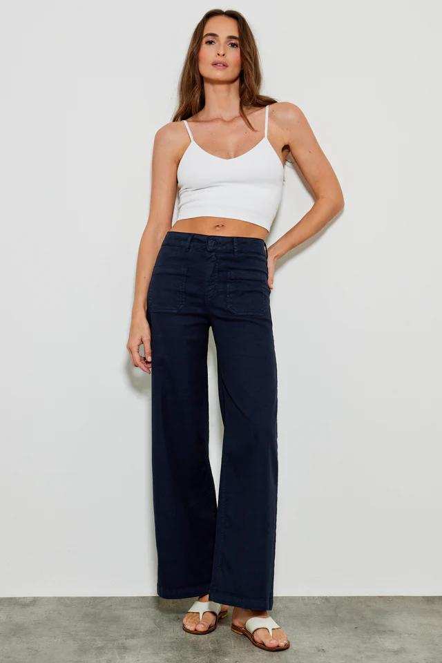 Five Jeans Trousers LUCIA Wide Leg in Navy - Sub Couture