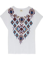 Five Jeans T-Shirt TSE2453 AZTEC Cotton White - Sub Couture