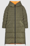 Rino & Pelle Coat KEILA AW23 Long Reversible Puffer Pine & Nectarine - Sub Couture