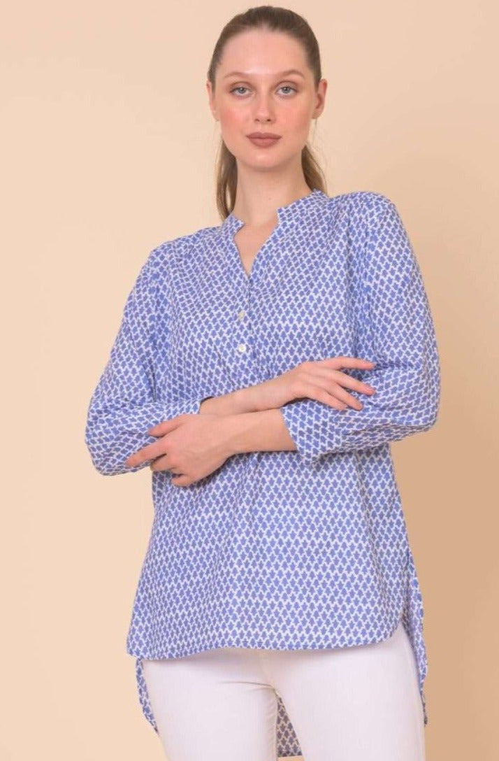 Dream LOOPY AN823D Pull-On Shirt Cotton Blue
