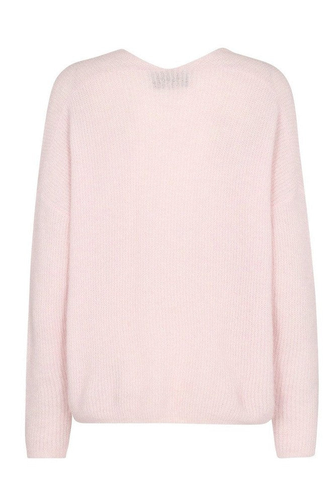 Mos Mosh Sweater THORA V-Neck Knit Ballet Pink - Sub Couture