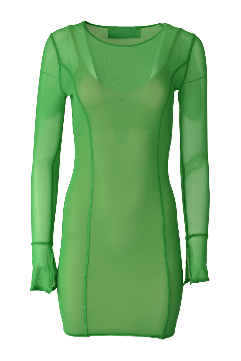 Patrizia Pepe 2A2662 Net Mini Dress Vibrant Green