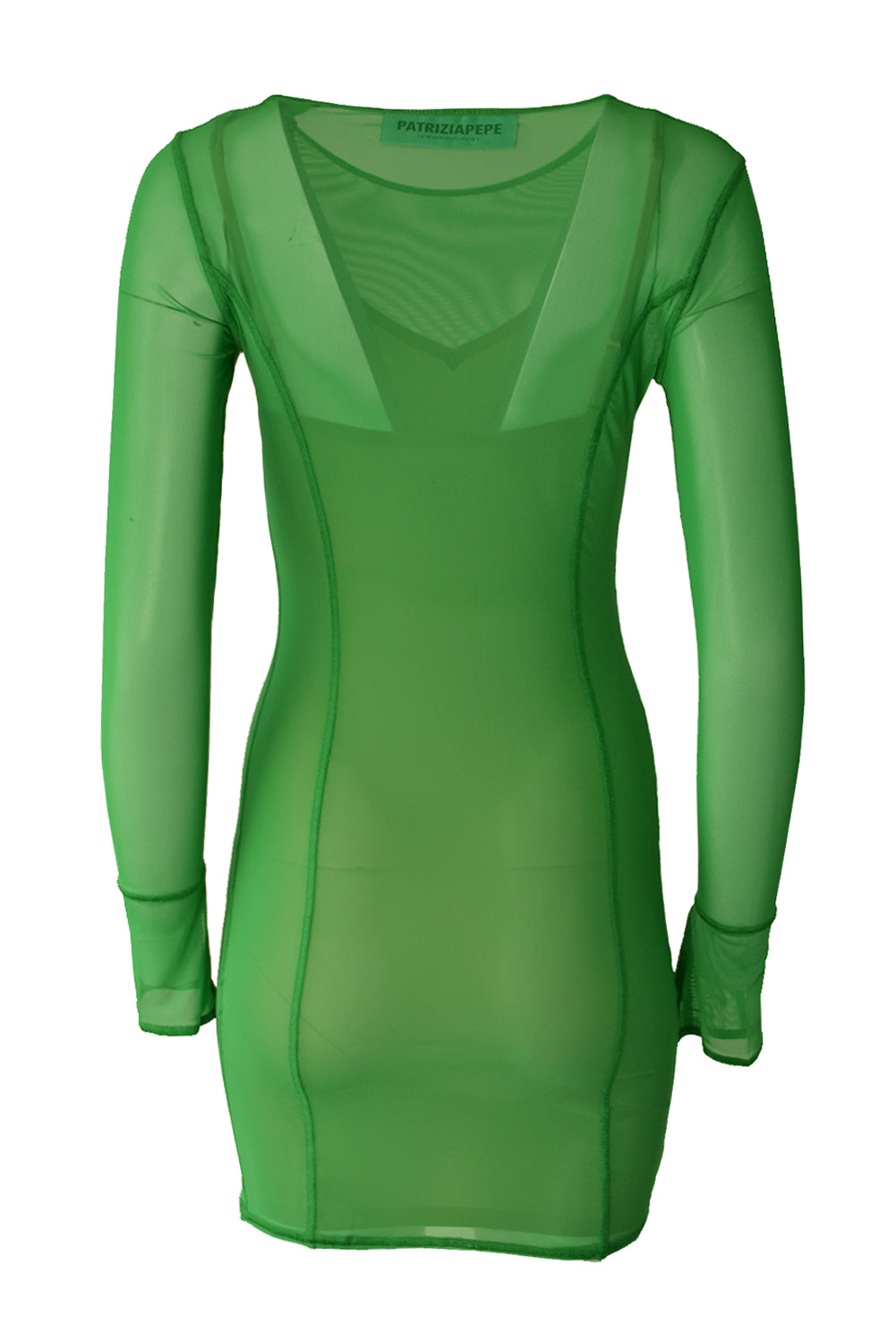 Patrizia Pepe 2A2662 Net Mini Dress Vibrant Green