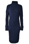 Patrizia Pepe 2A2660 Knee Length Knit Polo Dress Atmosphere Blue - Sub Couture