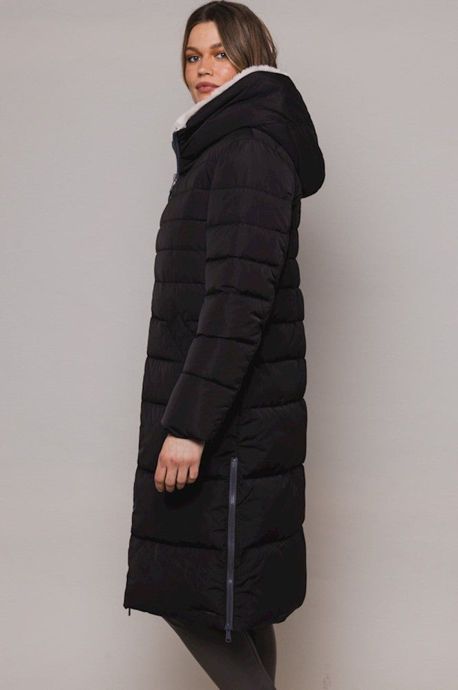 Rino & Pelle Coat KEILAFUR  Long Puffer Fur Lined Black - Sub Couture