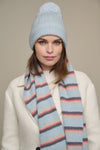 Rino & Pelle AUGUST Stripe Knit Scarf Blue Haze. - Sub Couture