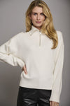 Rino & Pelle Sweater KATRIEN Zip Neck White. - Sub Couture