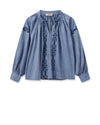 Mos Mosh Shirt TESSA Embroidery Blue - Sub Couture