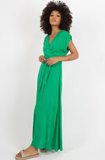 Traffic People Dress CLAUDE Maxi Wrap Green - Sub Couture