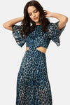 Traffic people Dress TRANCE Cut Out Leopard Blue - Sub Couture