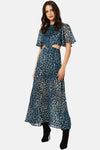 Traffic people Dress TRANCE Cut Out Leopard Blue - Sub Couture
