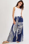 Traffic People Trousers EVIE Palazzo Silky Spot Print Blue - Sub Couture