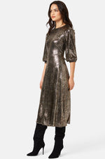 Traffic People DRAPE Metallic Dress Leopard - Sub Couture
