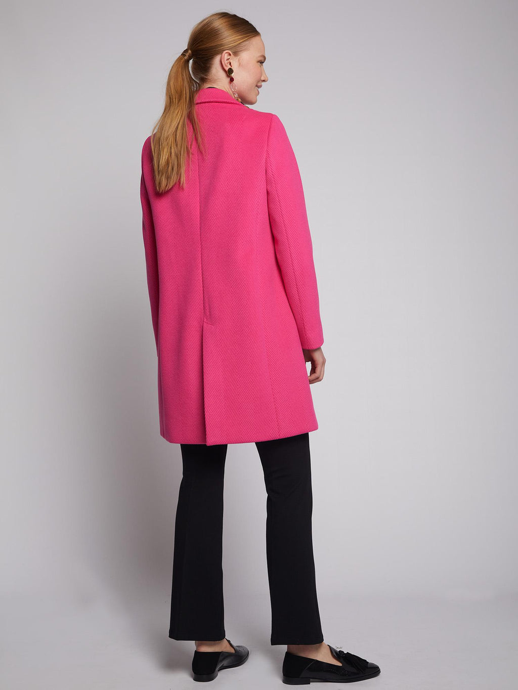 Vilagallo Mid Coat ABEL Herringbone Pink - Sub Couture