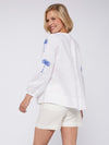Vilagallo Shirt EBBA Palm Emb Sleeve Linen White