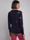 Villagallo Sweater INTARSIA Star Round Neck Navy - Sub Couture