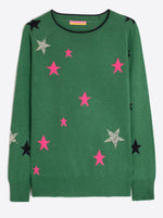 Villagallo Sweater INTARSIA Star Round Neck Green - Sub Couture