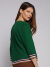 Villagallo Sweater SIDEBUTTON V Neck Green - Sub Couture
