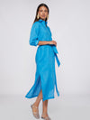 Vilagallo Dress ANTONELLA Long Blue Linen
