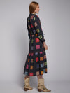 Vilagallo Dress EVE Crochet Print Shirt Maxi Multi - Sub Couture