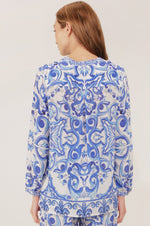 Inoa Clothing Top VANILLA Shirt Venzia Print Blue & White - Sub Couture